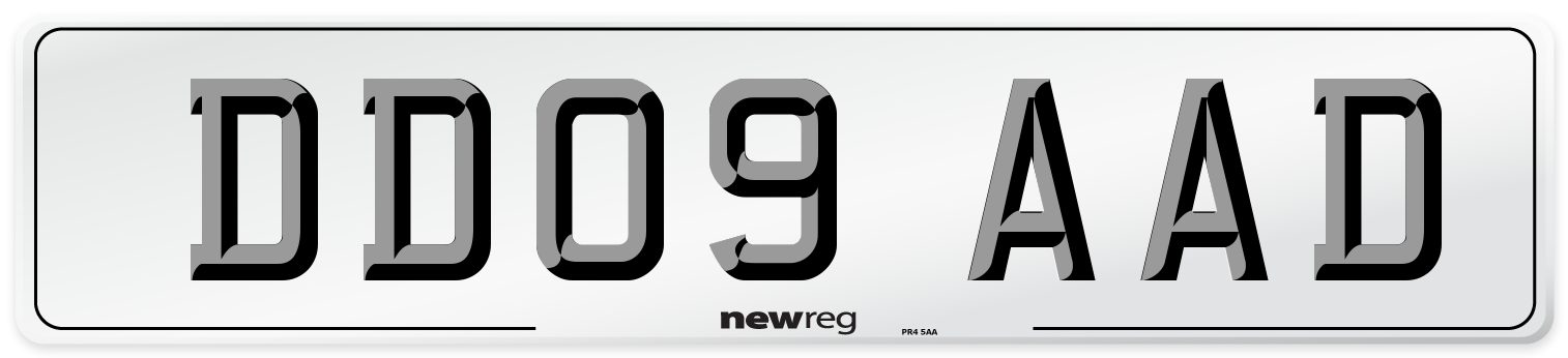 DD09 AAD Number Plate from New Reg